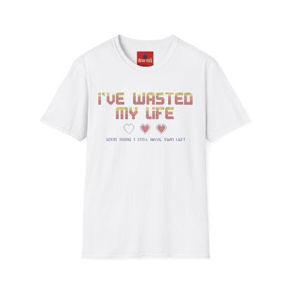 T-Shirt — "I've Wasted My Life" Retro Heart Gamer Tee