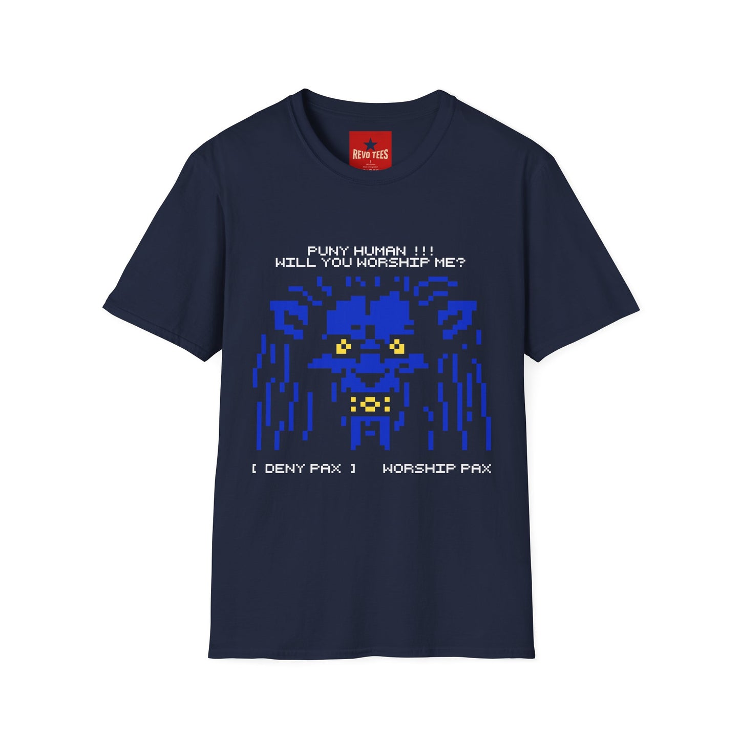 Pixel Cthulhu T-Shirt — "Puny Human!!! Will You Worship Me?" Retro Horror Tee
