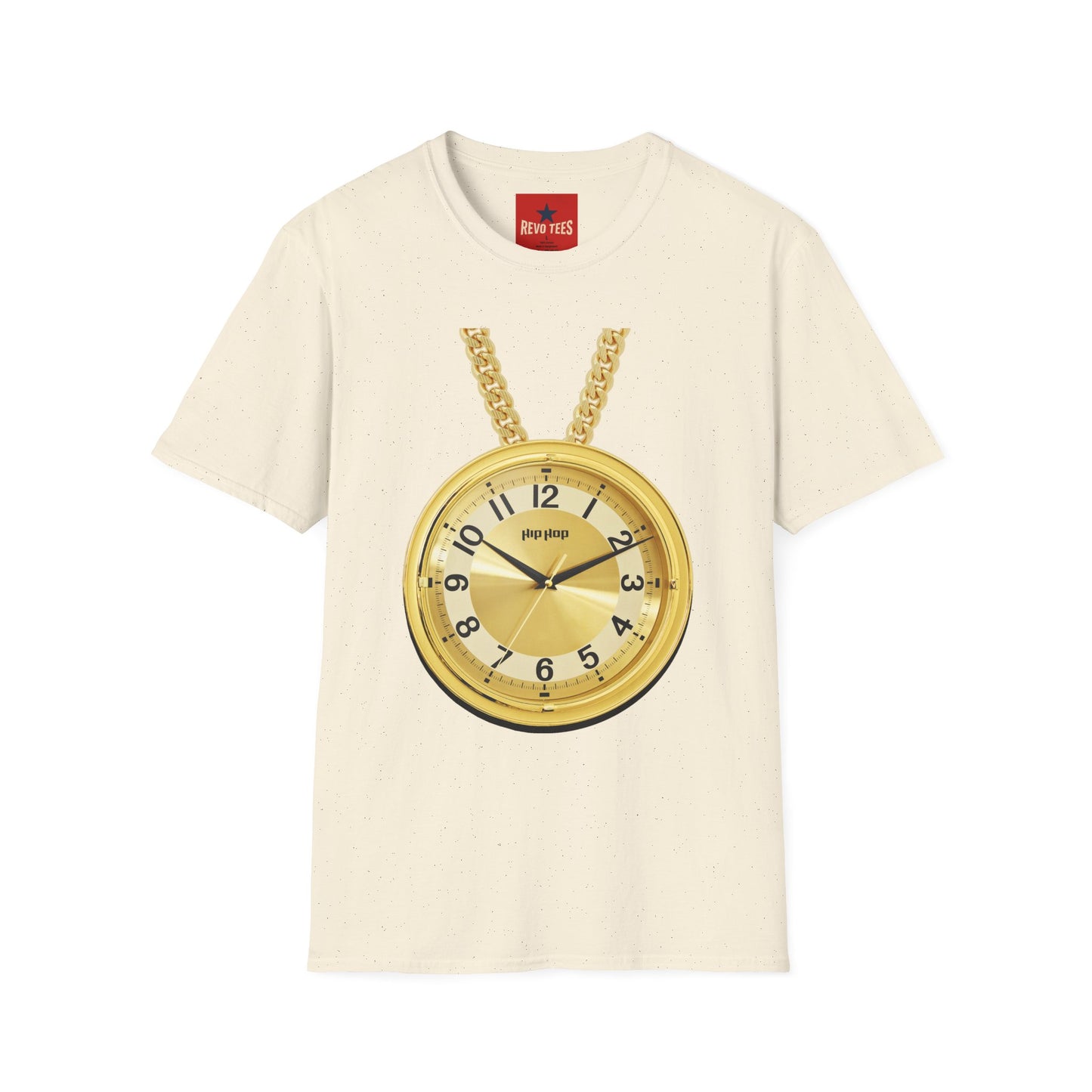 Gold Pocket Watch Necklace T-Shirt — Vintage Clock Graphic Tee