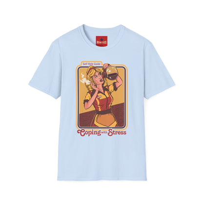 Coping with Stress Retro Coffee Tee — "Self Help Guide" Graphic T-Shirt