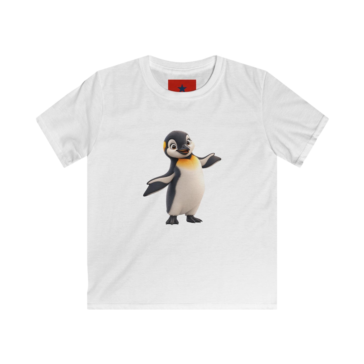 Kids Penguin Graphic Tee — Cute Dancing Penguin Shirt front and back design
