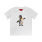 Kids Penguin Graphic Tee — Cute Dancing Penguin Shirt front and back design