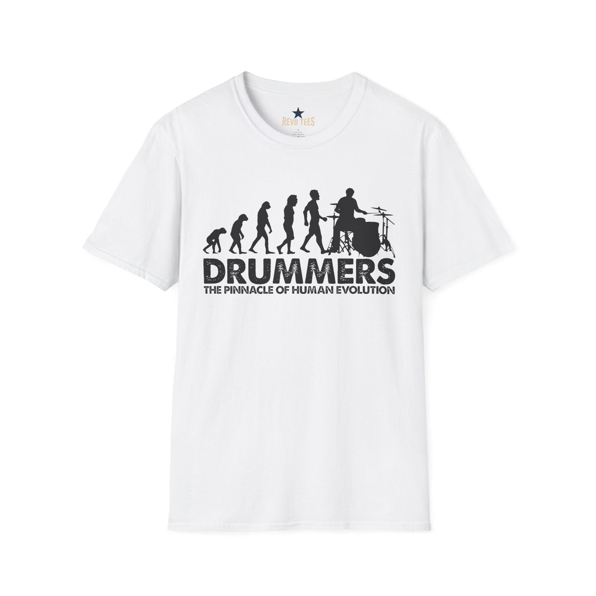 Revotees Evolution of Drummers Unisex Softstyle T-Shirt - alternate view 2