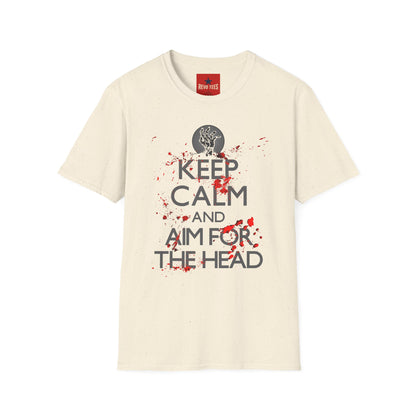 T-Shirt — “Keep Calm and Aim for the Head” Horror Zombie Graphic Tee