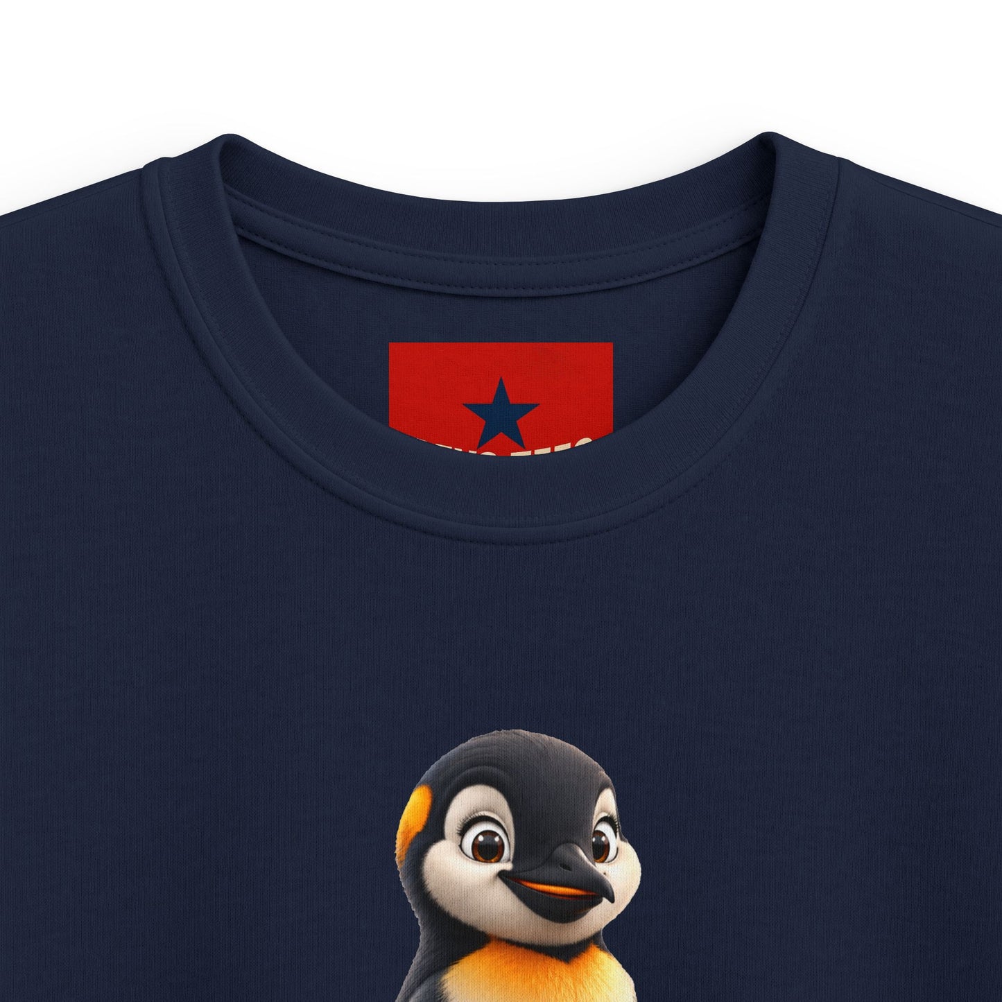 Kids Tee — Cute Pebble Penguin “REVOTEES” Colorful Logo