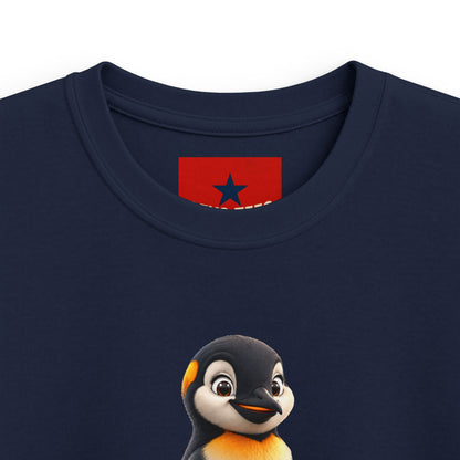Kids Tee — Cute Pebble Penguin “REVOTEES” Colorful Logo