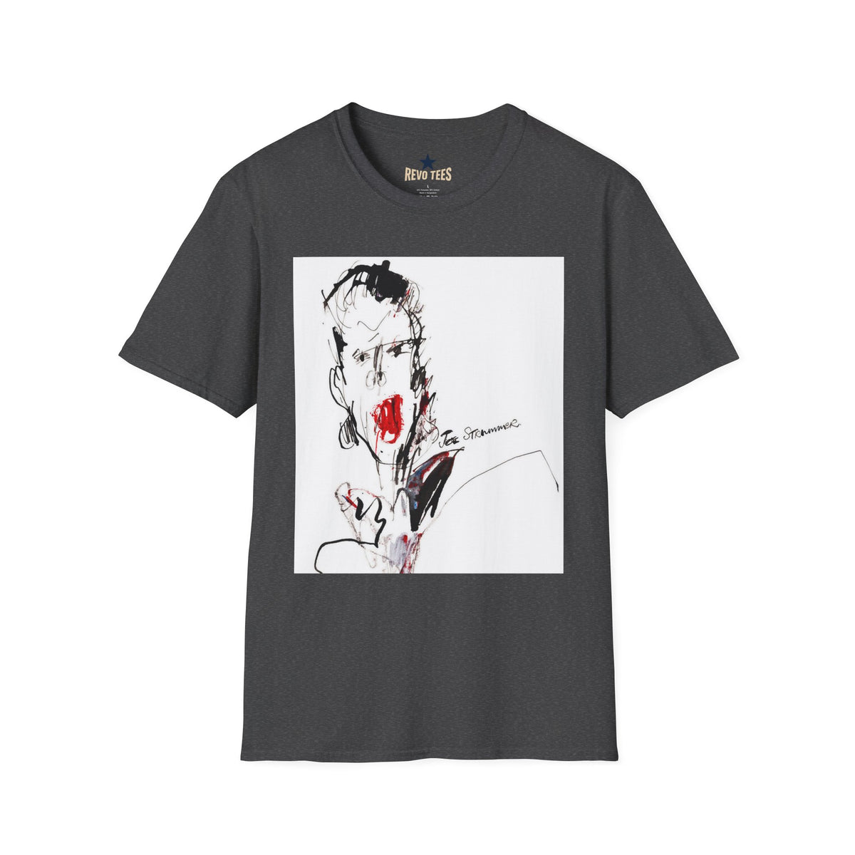 Revotees The Clash Joe Strummer by Ray Lowry Unisex Softstyle T-Shirt - alternate view 7