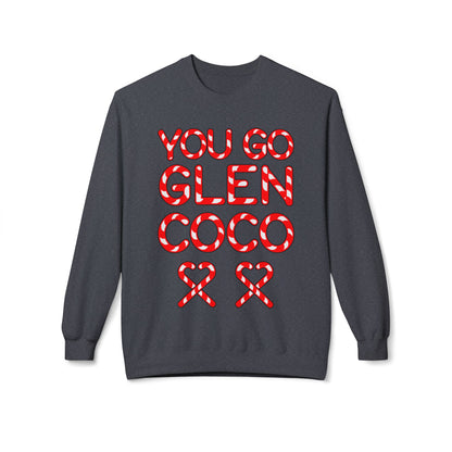 "You Go Glen Coco" Candy Cane Holiday Graphic Crewneck Sweatshirt