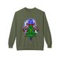 Astronaut Santa Pouncing on a Christmas Tree Crewneck Sweatshirt