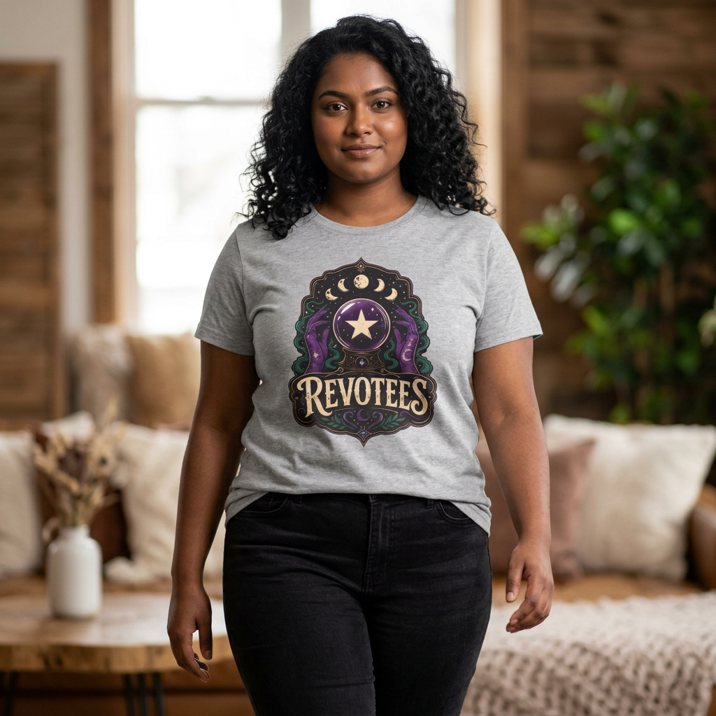 Revotees Mystic Star Women's Tee — Celestial Astrology Graphic Shirt