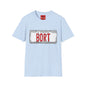 BORT License Plate T‑Shirt — 'Itchy & Scratchy Land' Retro TV Fan Tee