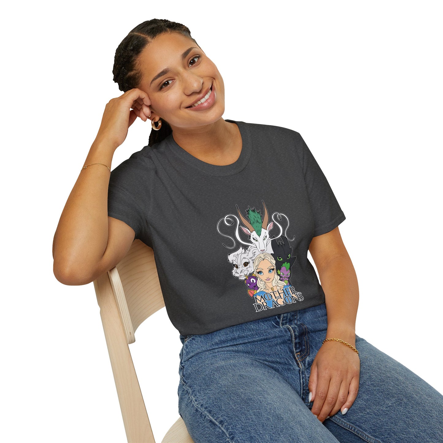 Fantasy Dragon & Beast Portrait T-Shirt — "Daughters of Dragons" Graphic Tee