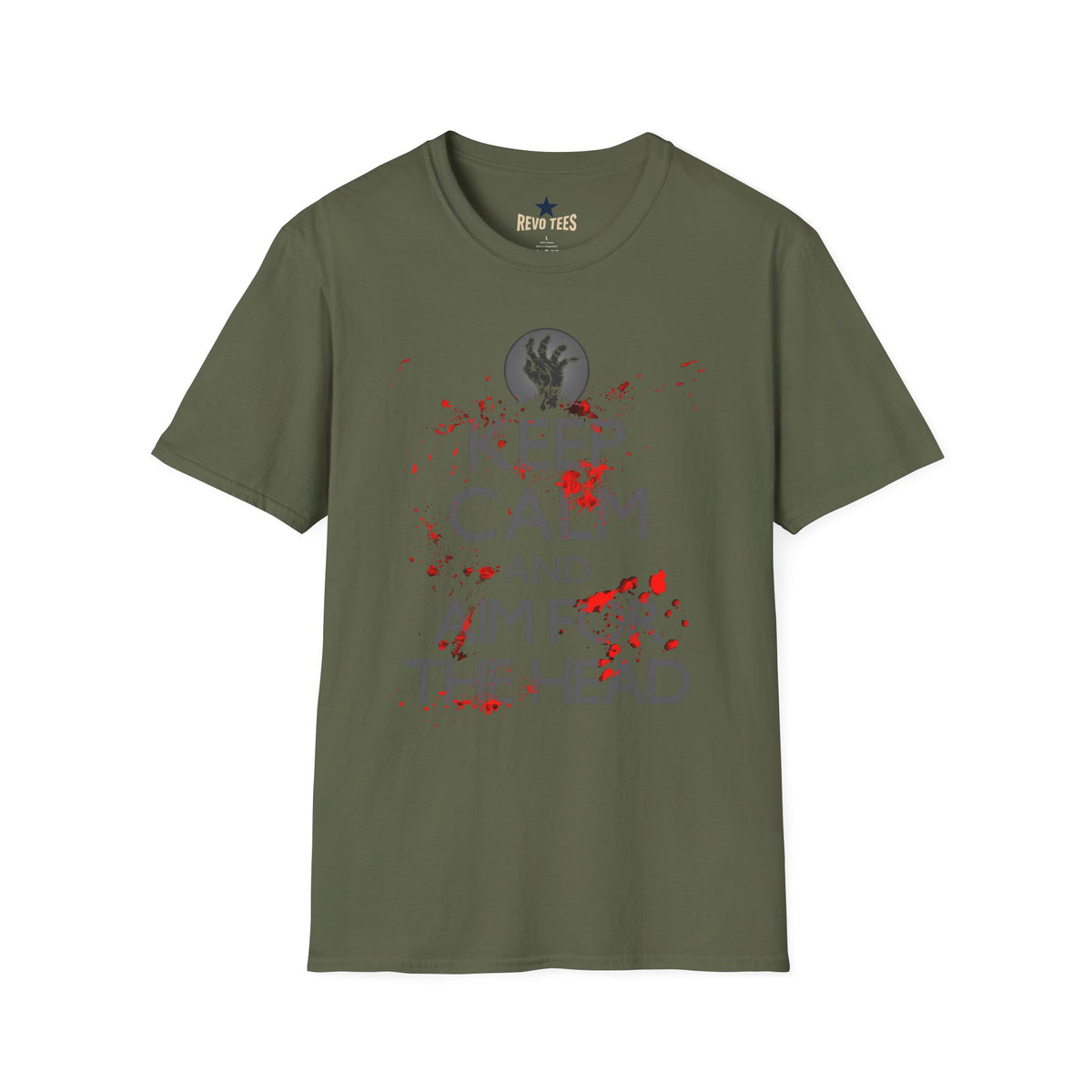 Revotees Keep Calm and Aim for the Head Horror Zombie Graphic T-Shirt - alternate view 4