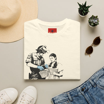 Banksy T-Shirt — Police Officer and Girl Stencil Art Tee (Banksy-Style)