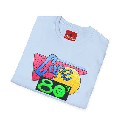 Retro 80s Cafe T-Shirt — Vintage Memphis-Style Neon Graphic Tee