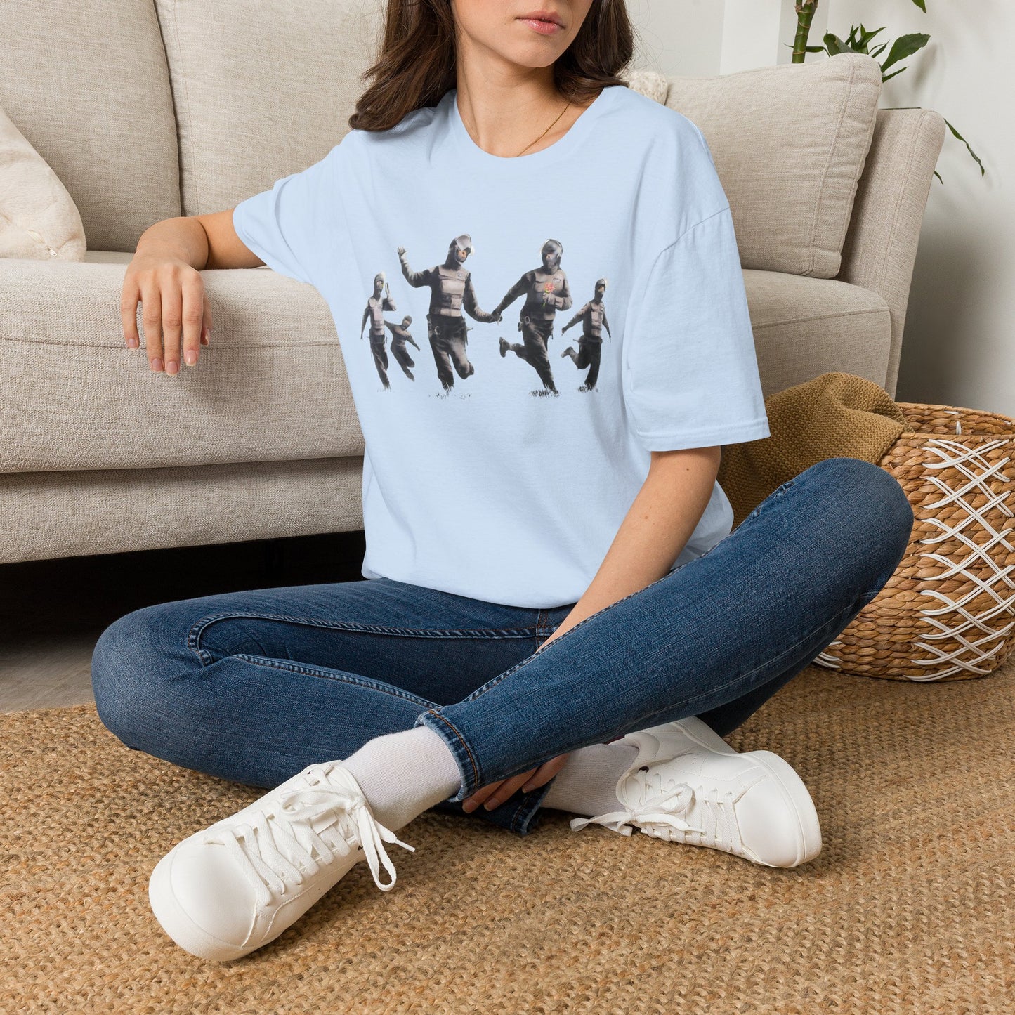 Banksy T-Shirt — Vintage Running Figures Graphic Tee