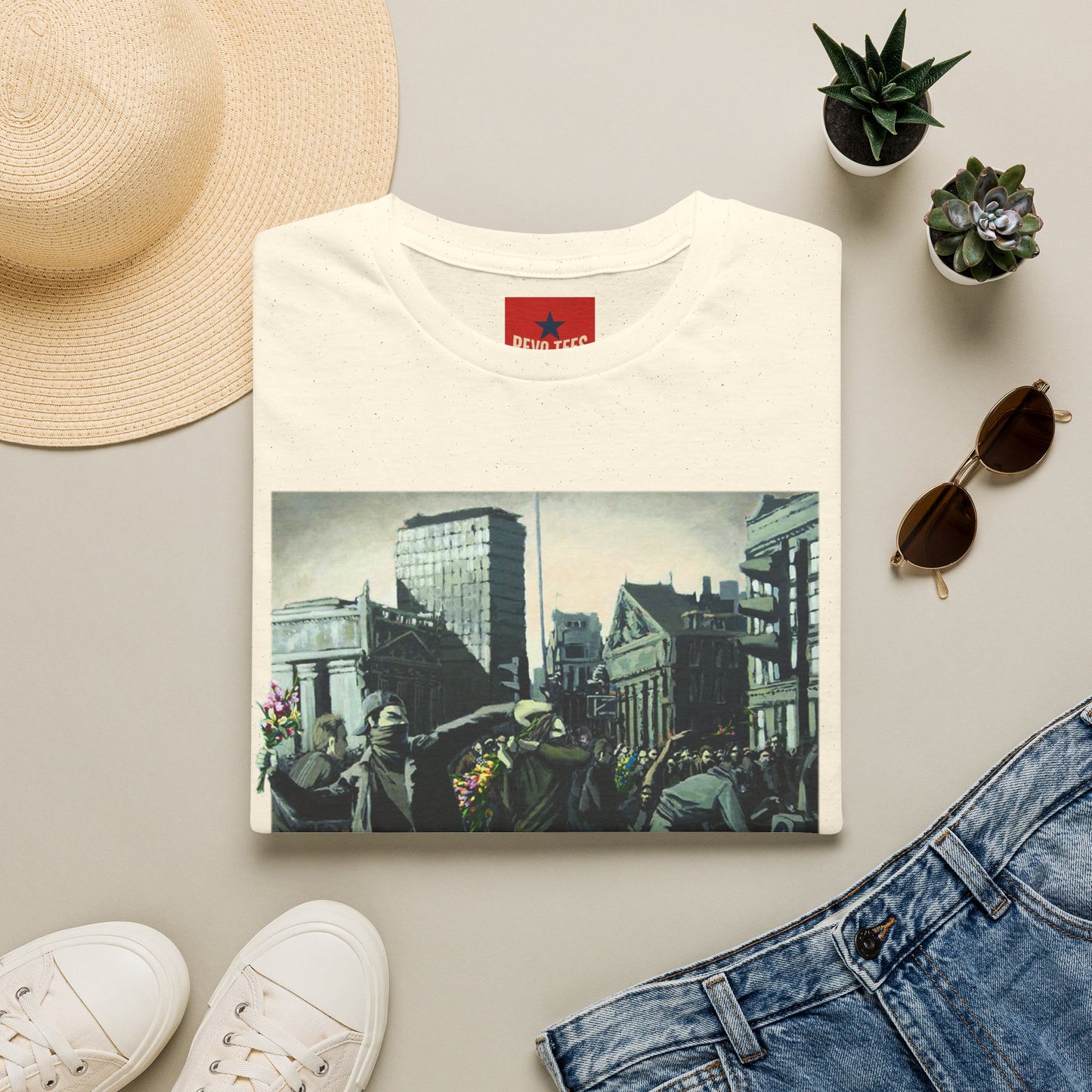 Banksy City Riot Graphic T-Shirt — Urban Protest Art Tee