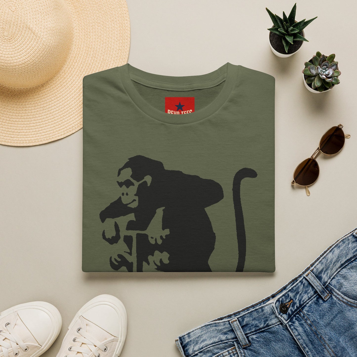 Banksy-Style Monkey On Bomb T-Shirt — Street Art Graphic Tee