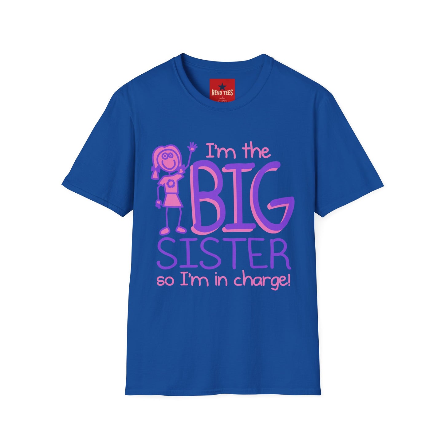 Big Sister T-Shirt — "I'm the Big Sister" Cute Pink & Purple Kids/Family Tee