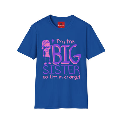 Big Sister T-Shirt — "I'm the Big Sister" Cute Pink & Purple Kids/Family Tee