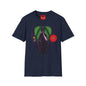 Joker Suit T‑Shirt — Green Vest, Purple Tie & Poppy Graphic Tee