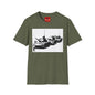 Banksy Tank Lineup Graphic T-Shirt — Stencil Military Tanks Design