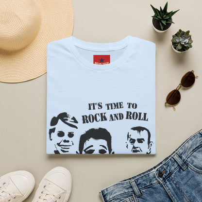 Rock and Roll Faces T-Shirt — "It's Time to Rock and Roll" Retro Band Tee