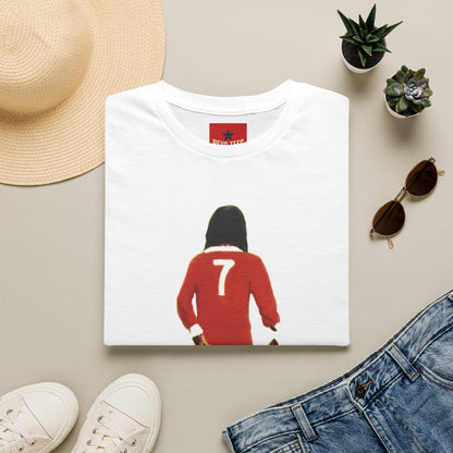 Banksy George Best Soccer Player No.7 Graphic T-Shirt — Retro Football Jersey Illustration