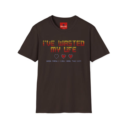 T-Shirt — "I've Wasted My Life" Retro Heart Gamer Tee