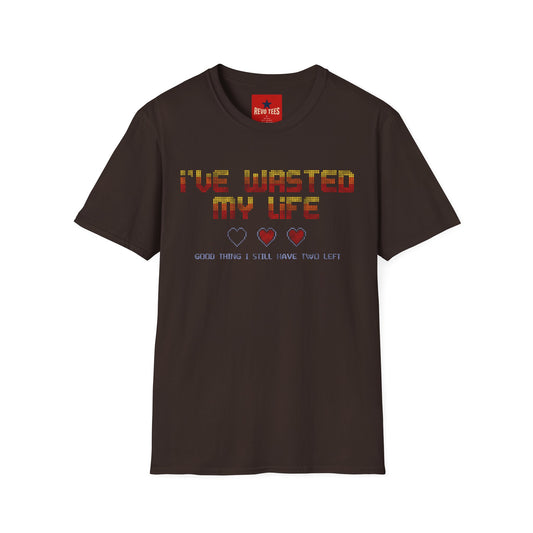 T-Shirt — "I've Wasted My Life" Retro Heart Gamer Tee