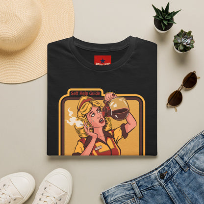 Coping with Stress Retro Coffee Tee — "Self Help Guide" Graphic T-Shirt