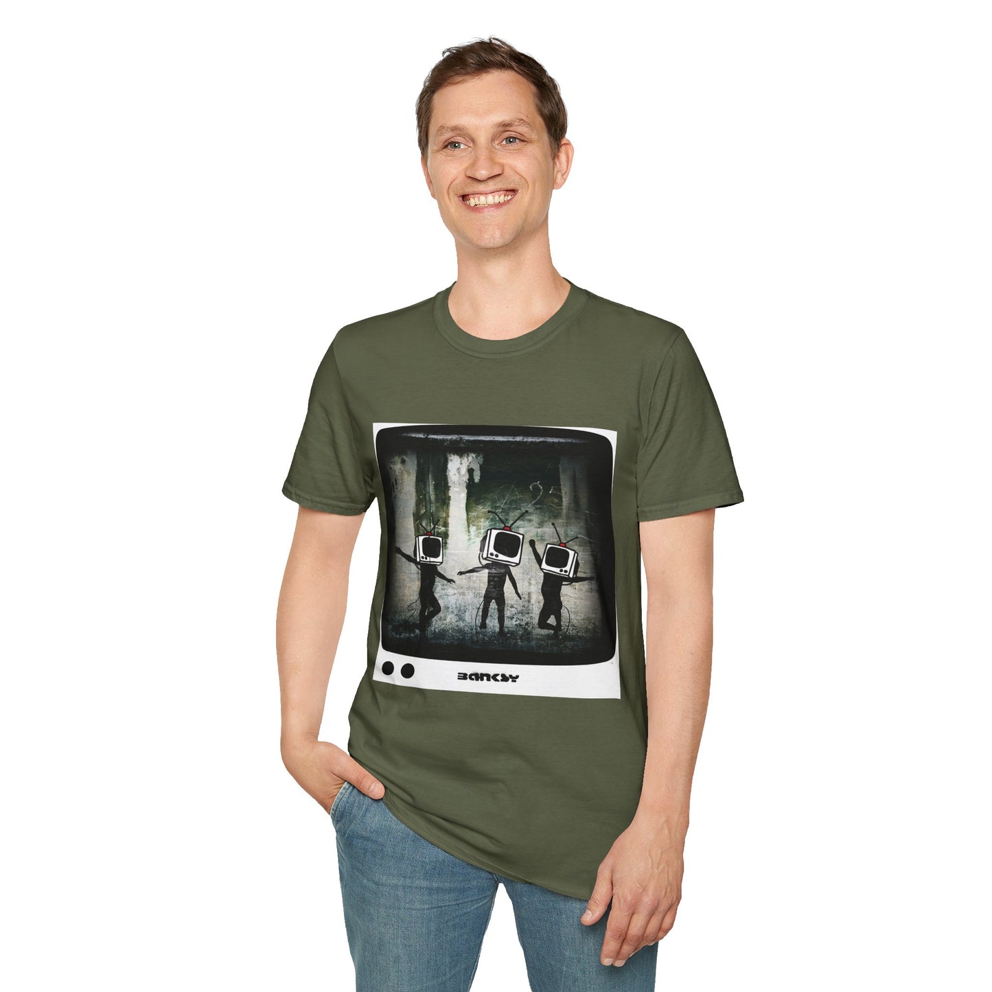 Banksy TV Head Graphic T-Shirt