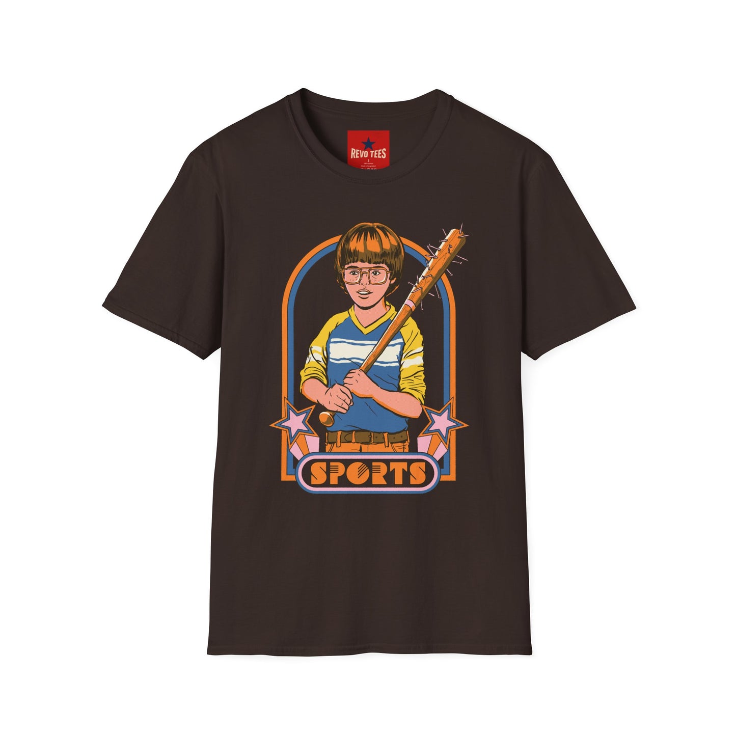 Retro Kid Sports T‑Shirt — Vintage Baseball Bat Graphic Tee
