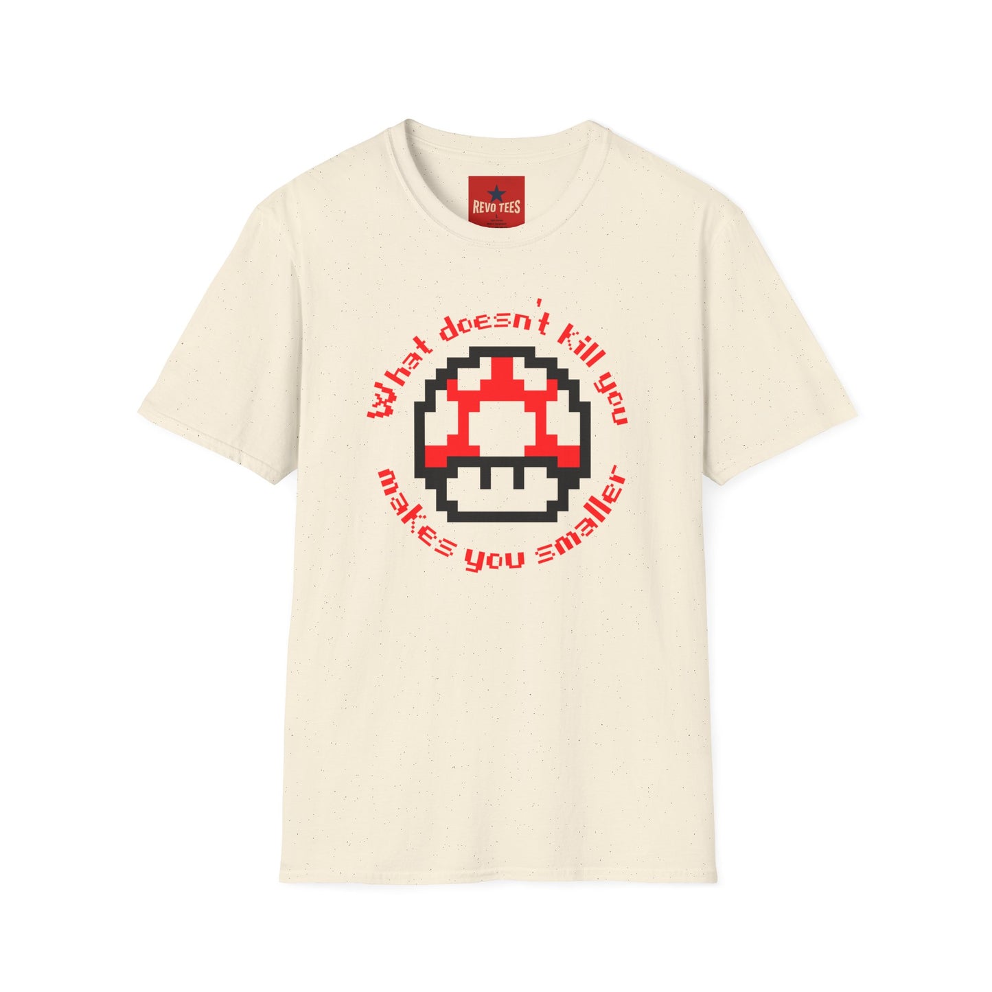 Retro Pixel Mushroom T-Shirt — "What doesn’t kill you makes you smaller"
