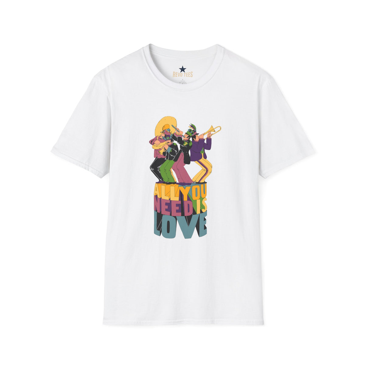 Revotees Retro Jazz Band All You Need Is Love Graphic T-Shirt