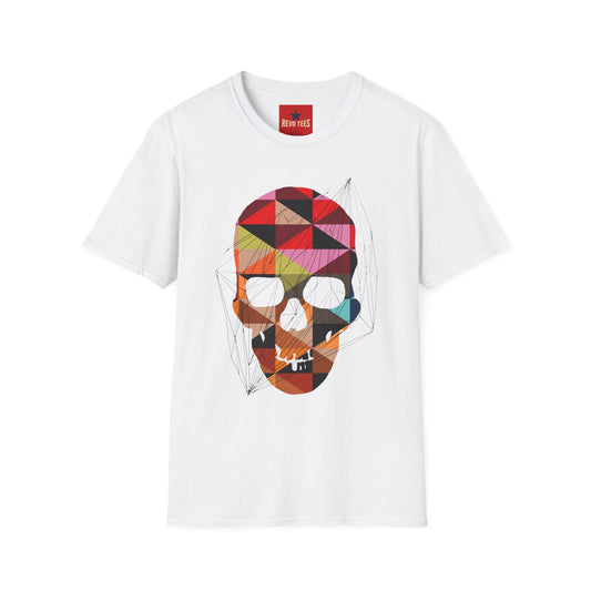 Geometric Colorblock Skull T-Shirt