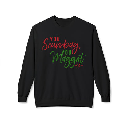 "You Scumbag, You Maggot" Festive Fairy Tale of New York Script Crewneck Sweatshirt