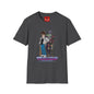 Retro Space Duo T‑Shirt — Cartoon Bounty Hunter & Kid Graphic Tee