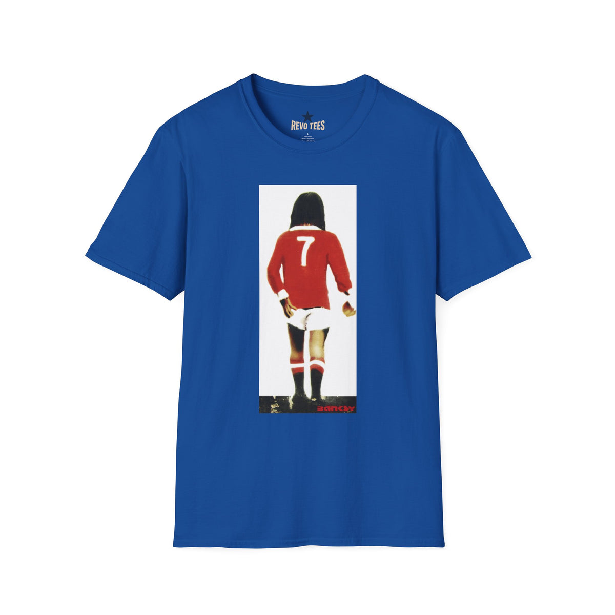 Revotees Banksy George Best Soccer Player No 7 Graphic Retro Football Jersey Illustration T-Shirt - alternate view 9