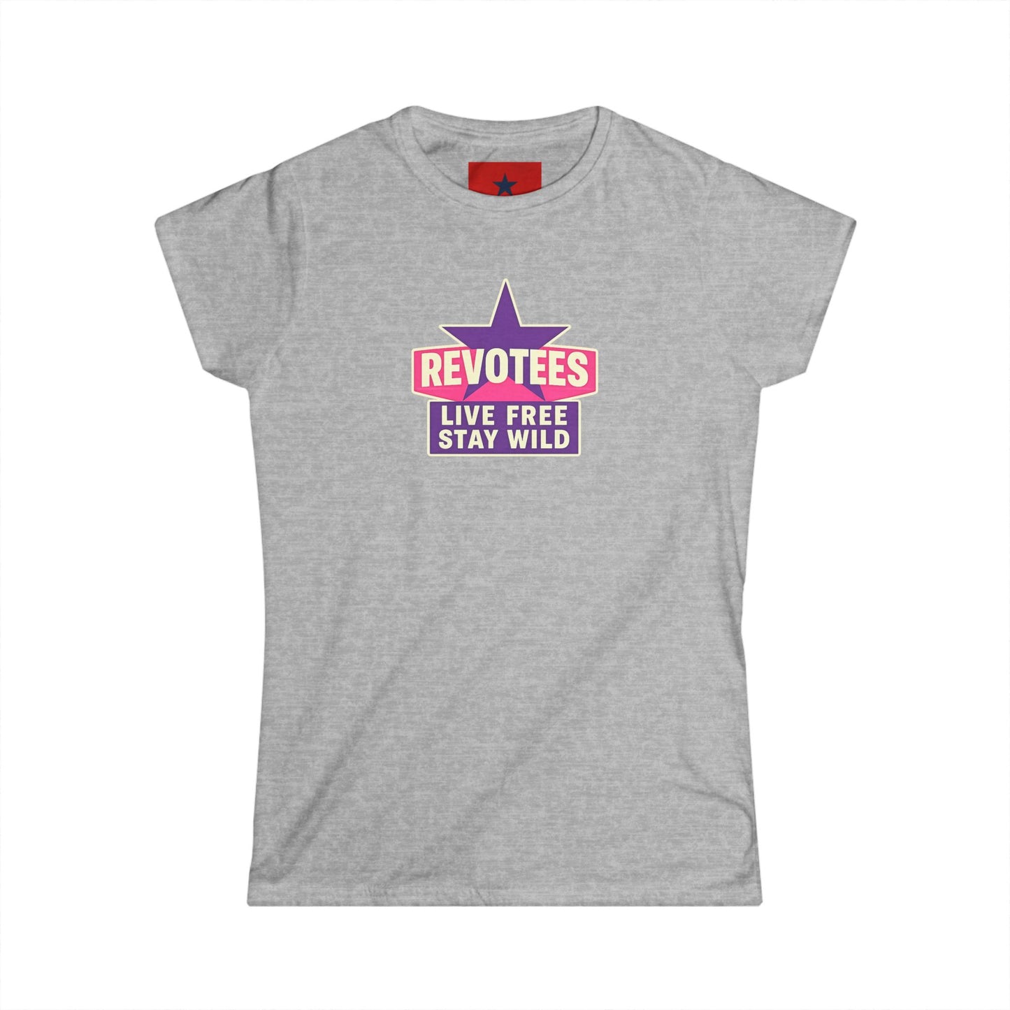 Revotees "Live Free Stay Wild" Women's Tee — Retro Star Graphic T-Shirt