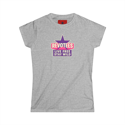 Revotees "Live Free Stay Wild" Women's Tee — Retro Star Graphic T-Shirt