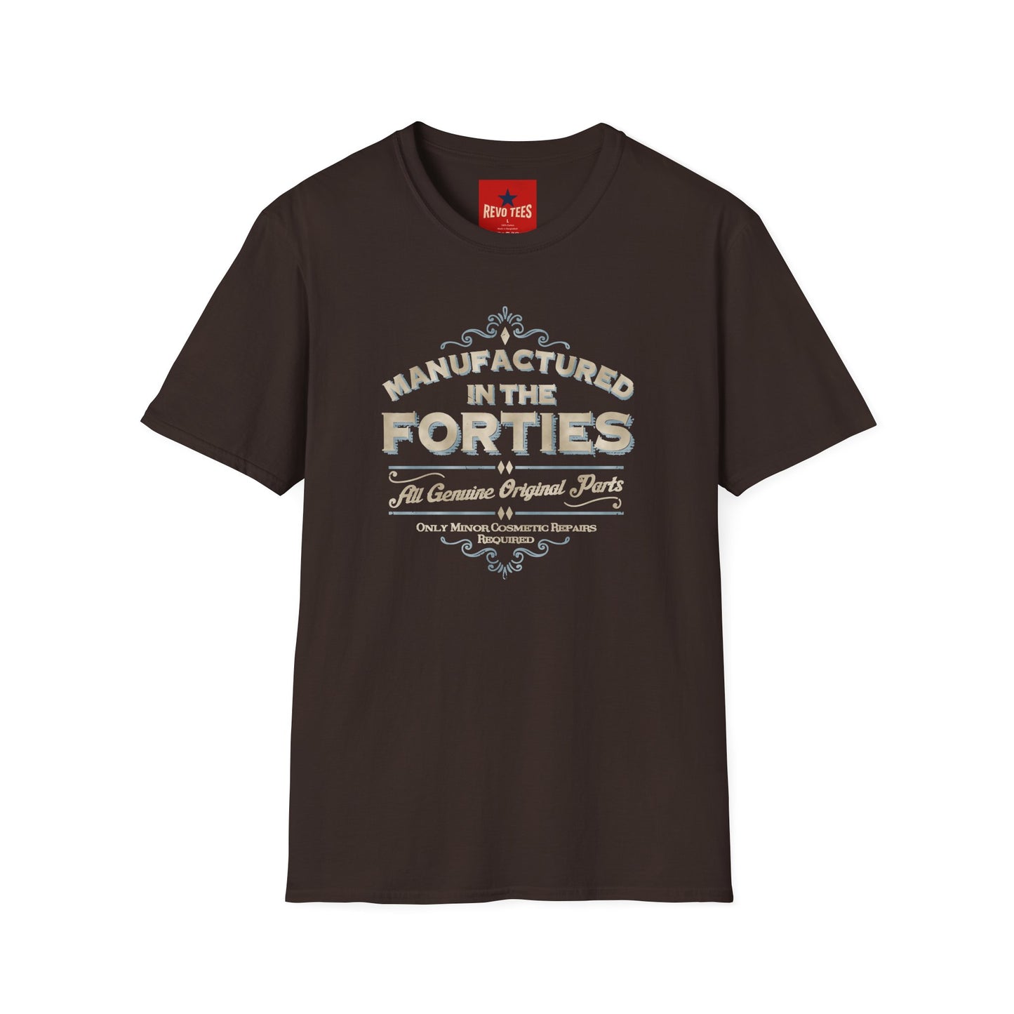 Manufactured in the Forties Vintage T-Shirt — 'Manufactured in the Forties' Retro Birthday Tee
