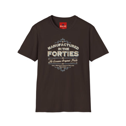 Manufactured in the Forties Vintage T-Shirt — 'Manufactured in the Forties' Retro Birthday Tee
