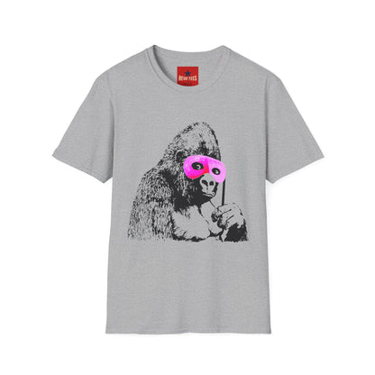 Banksy Gorilla with Pink Sleep Mask T-Shirt
