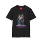 Retro Space Duo T‑Shirt — Cartoon Bounty Hunter & Kid Graphic Tee
