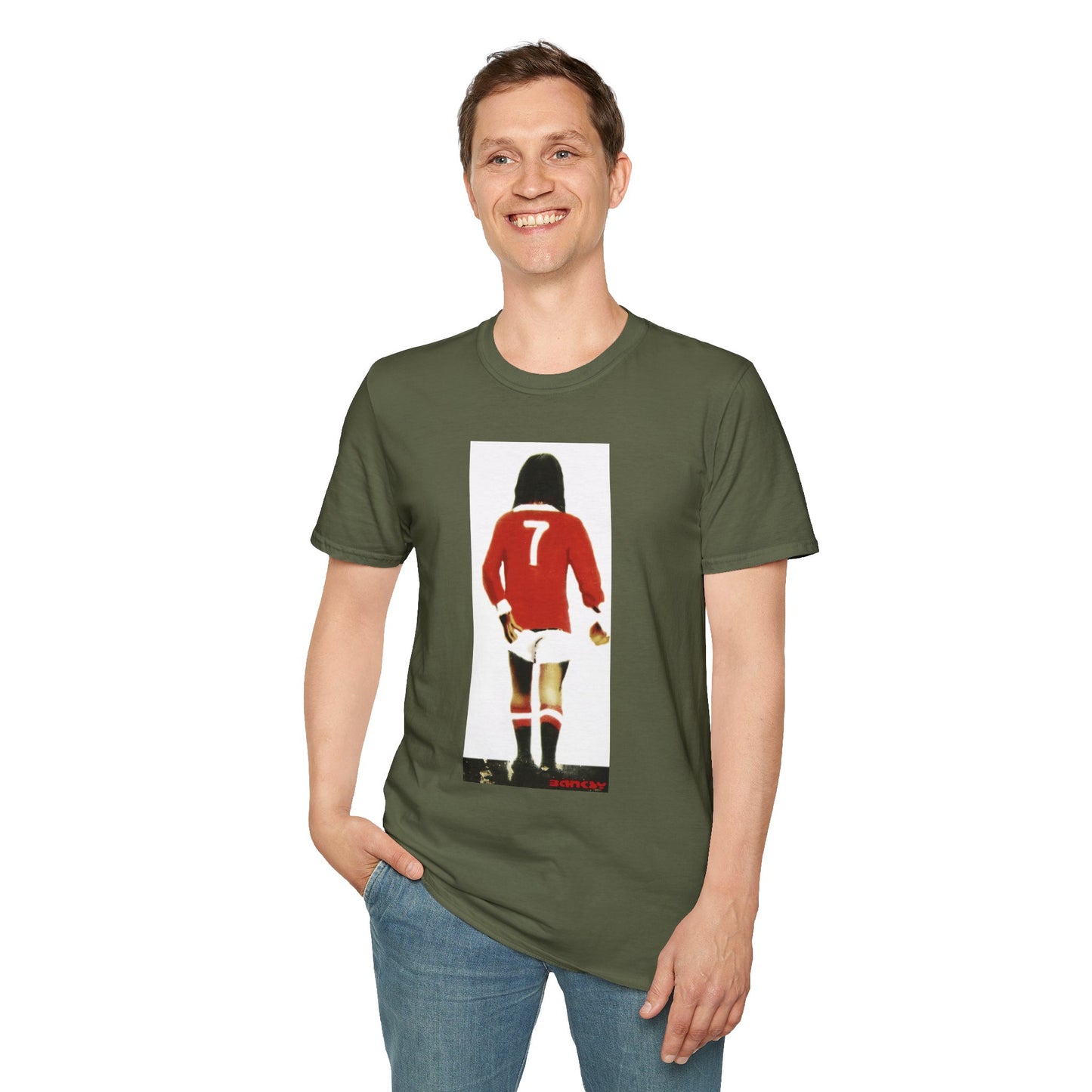 Banksy George Best Soccer Player No.7 Graphic T-Shirt — Retro Football Jersey Illustration
