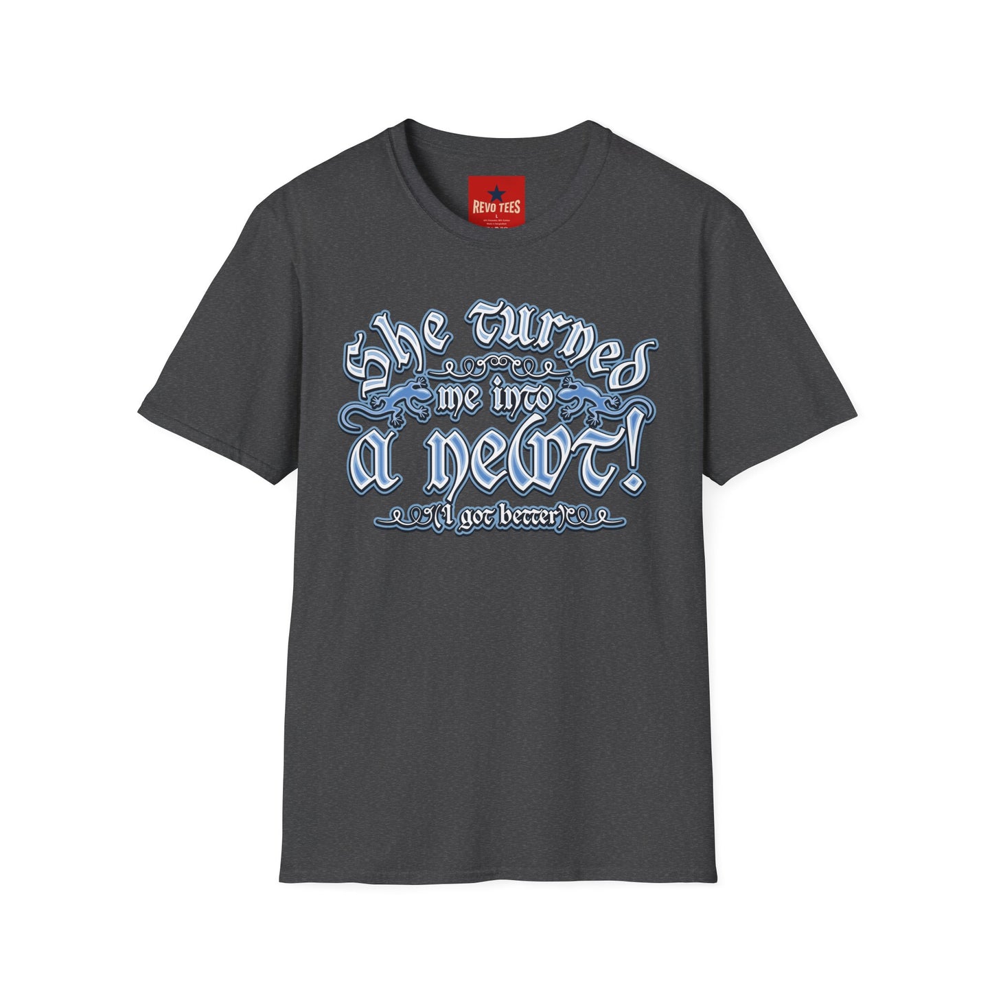 T-Shirt — “She Turned Me Into a Newt!” Vintage Witchy Graphic Tee