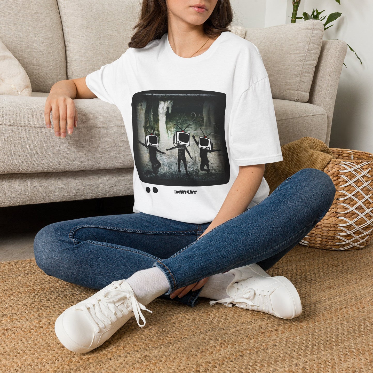 Banksy TV Head Graphic T-Shirt