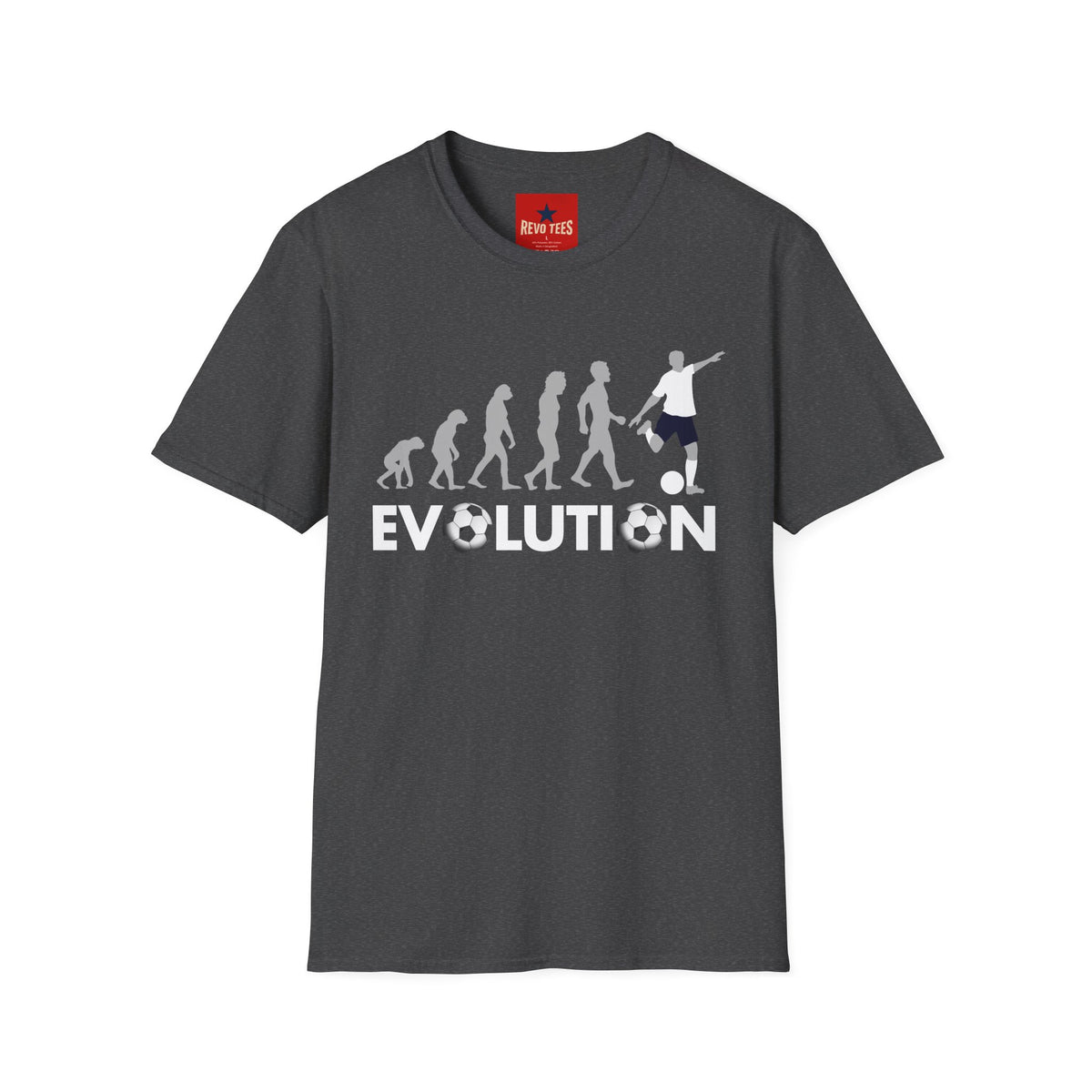 Revotees Soccer Evolution Football Player Evolution Graphic T-Shirt - alternate view 4