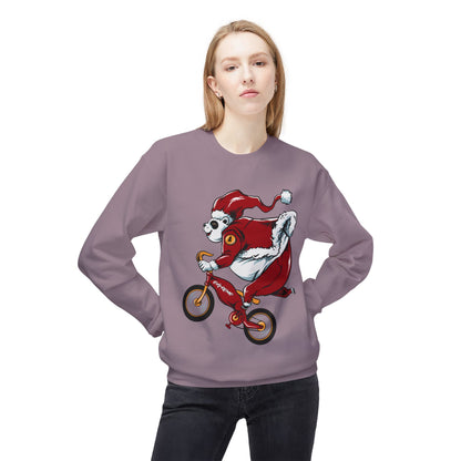 Santa Bear BMX Sweatshirt — Funny Christmas Cycling Holiday Crewneck